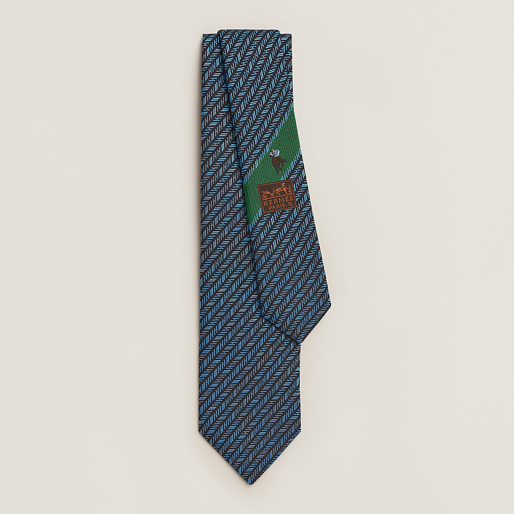 Chevron d'H tie - Blue | Hermès USA